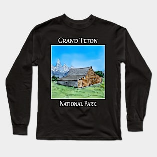 Famous barn in the Mormon Row Historic District in the Grand Teton National Park in Wyoming Long Sleeve T-Shirt